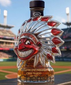 Cleveland Indians Chief Wahoo 124th Anniversary Whiskey Bottle