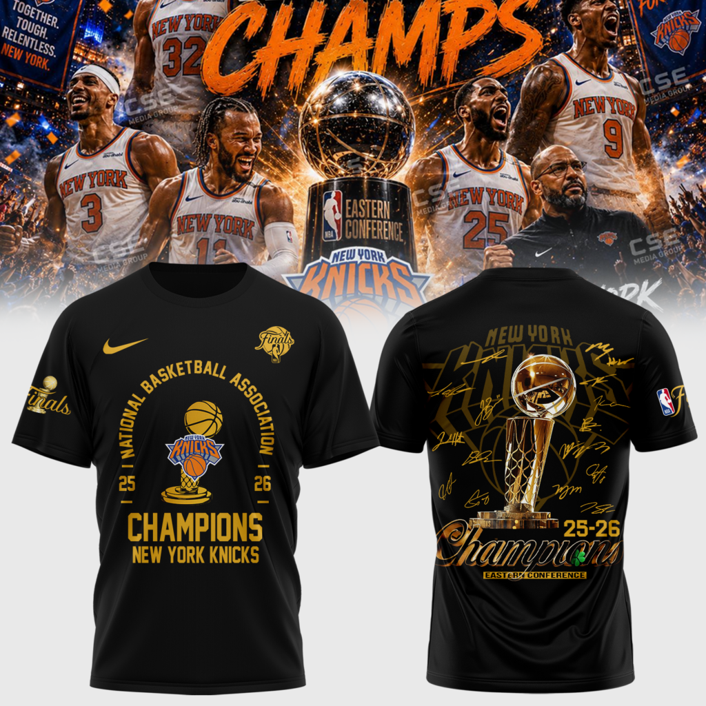 New York Knicks 2026 NBA Finals Champions 3D T-shirt New York Knicks 2026 NBA Finals Champions 3D T-shirt