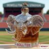 Alabama Crimson Tide Champion's Spirit Elephant Whiskey Bottle with an intricate bronze horse racing stopper