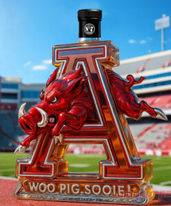 Arkansas Razorbacks Woo Pig Sooie Limited Edition Whiskey Bottle