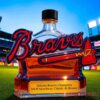 Atlanta Braves Champion MLB Speedway Limited Edition Whiskey Bottle finished with a clean, classic black bottle cap