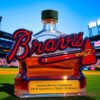 Atlanta Braves Champion MLB Speedway Limited Edition Whiskey Bottle featuring a textured dark green screw cap