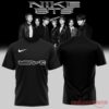 BTS Black Collection Limited Edition Shirt featuring a white stylized BTS logo and a swoosh on a solid black tee