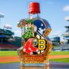 Boston Sport Teams Boston Strong Limited Edition Whiskey Bottle finished with a vibrant red wax drip style cap
