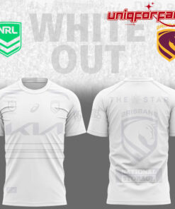 Brisbane Broncos White out NRL Limited Edition 3D T-shirt