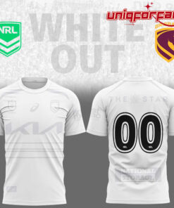 Brisbane Broncos White out NRL Limited Edition  Custom Number 3D T-Shirt