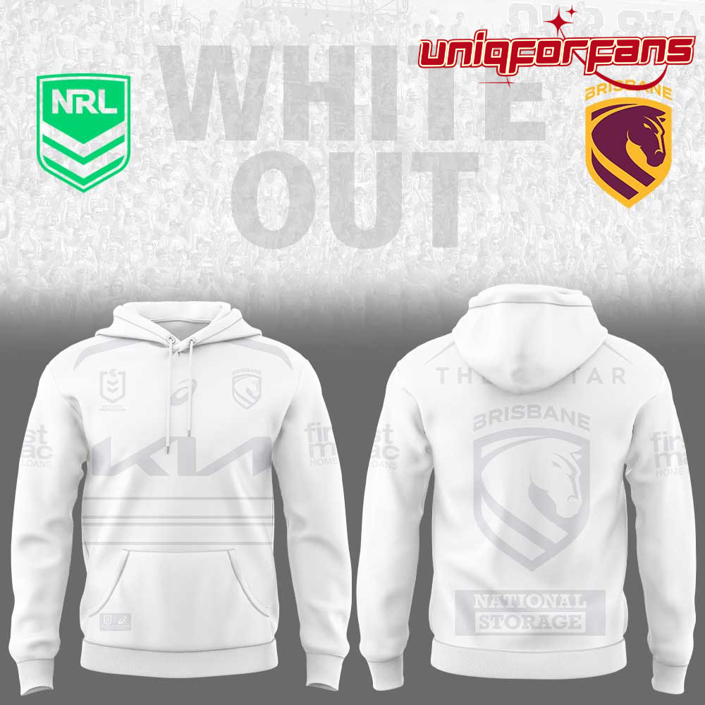Brisbane Broncos White out NRL Limited Edition Hoodie Brisbane Broncos White out NRL Limited Edition Hoodie
