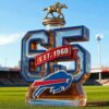Buffalo Bills 65th Anniversary Limited Edition Whiskey Bottle with an intricate bronze horse racing stopper
