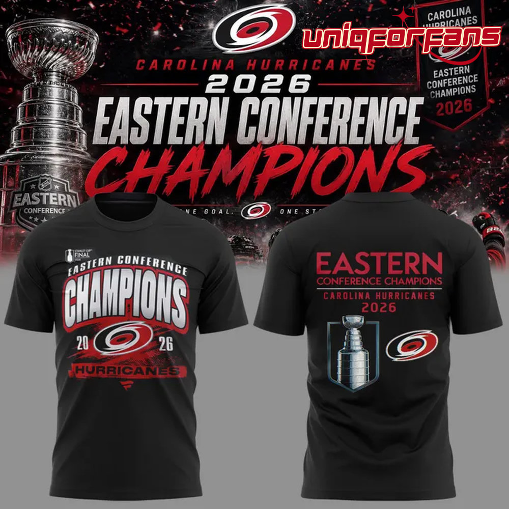 Carolina Hurricanes 2026 NHL Eastern Conference Champions Limited Edition 3D T-Shirt Carolina Hurricanes 2026 NHL Eastern Conference Champions Limited Edition 3D T-Shirt