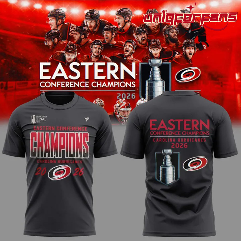 Carolina Hurricanes 2026 NHL Eastern Conference Champions Limited Edition 3D T-Shirt Carolina Hurricanes 2026 NHL Eastern Conference Champions Limited Edition 3D T-Shirt