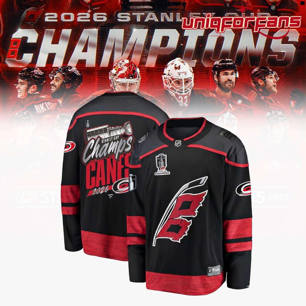 Carolina Hurricanes 2026 Stanley Cup Champions Black Edition Hockey Jersey Carolina Hurricanes 2026 Stanley Cup Champions Black Edition Hockey Jersey