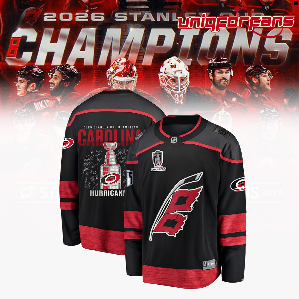 Carolina Hurricanes 2026 Stanley Cup Champions Black Edition Hockey Jersey Carolina Hurricanes 2026 Stanley Cup Champions Black Edition Hockey Jersey