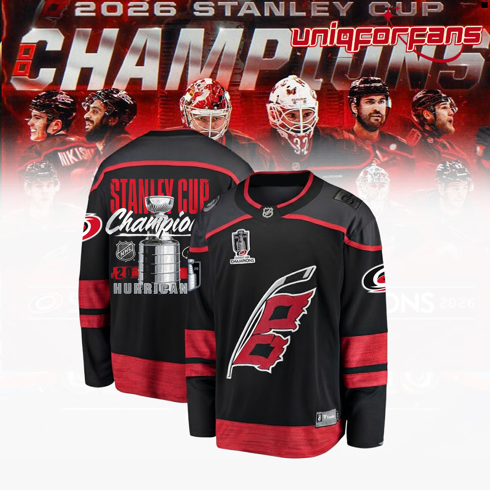 Carolina Hurricanes 2026 Stanley Cup Champions Black Edition Hockey Jersey Carolina Hurricanes 2026 Stanley Cup Champions Black Edition Hockey Jersey