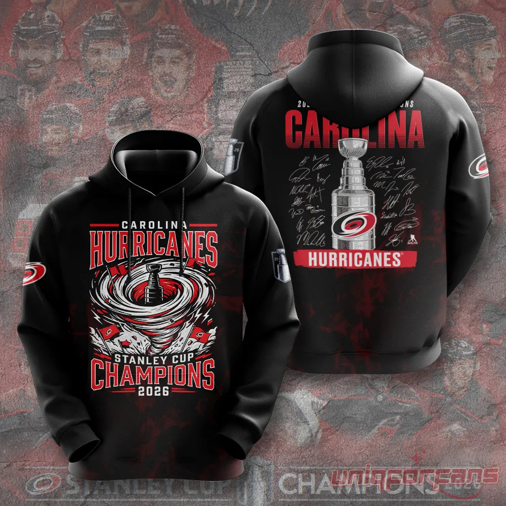 Carolina Hurricanes 2026 Stanley Cup Champions Black Edition Hoodie Carolina Hurricanes 2026 Stanley Cup Champions Black Edition Hoodie
