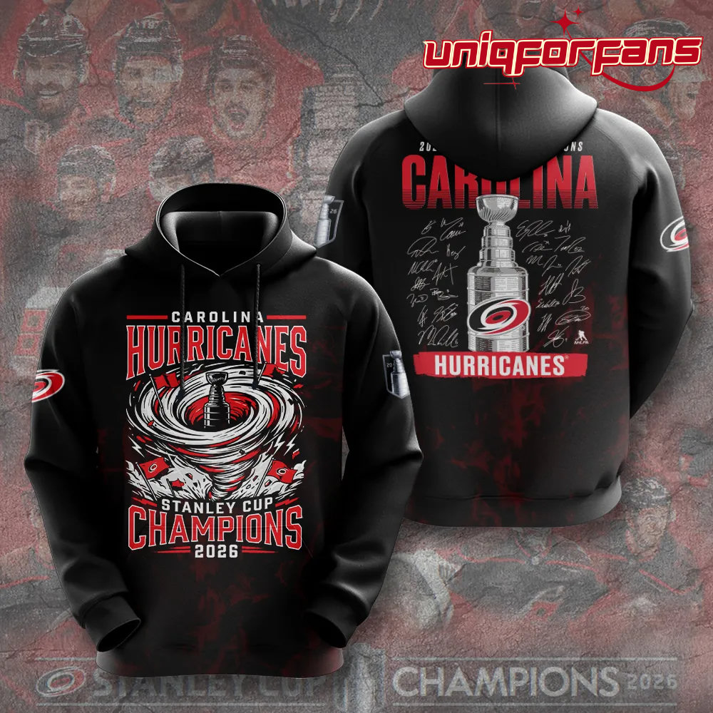Carolina Hurricanes 2026 Stanley Cup Champions Black Edition Hoodie Carolina Hurricanes 2026 Stanley Cup Champions Black Edition Hoodie