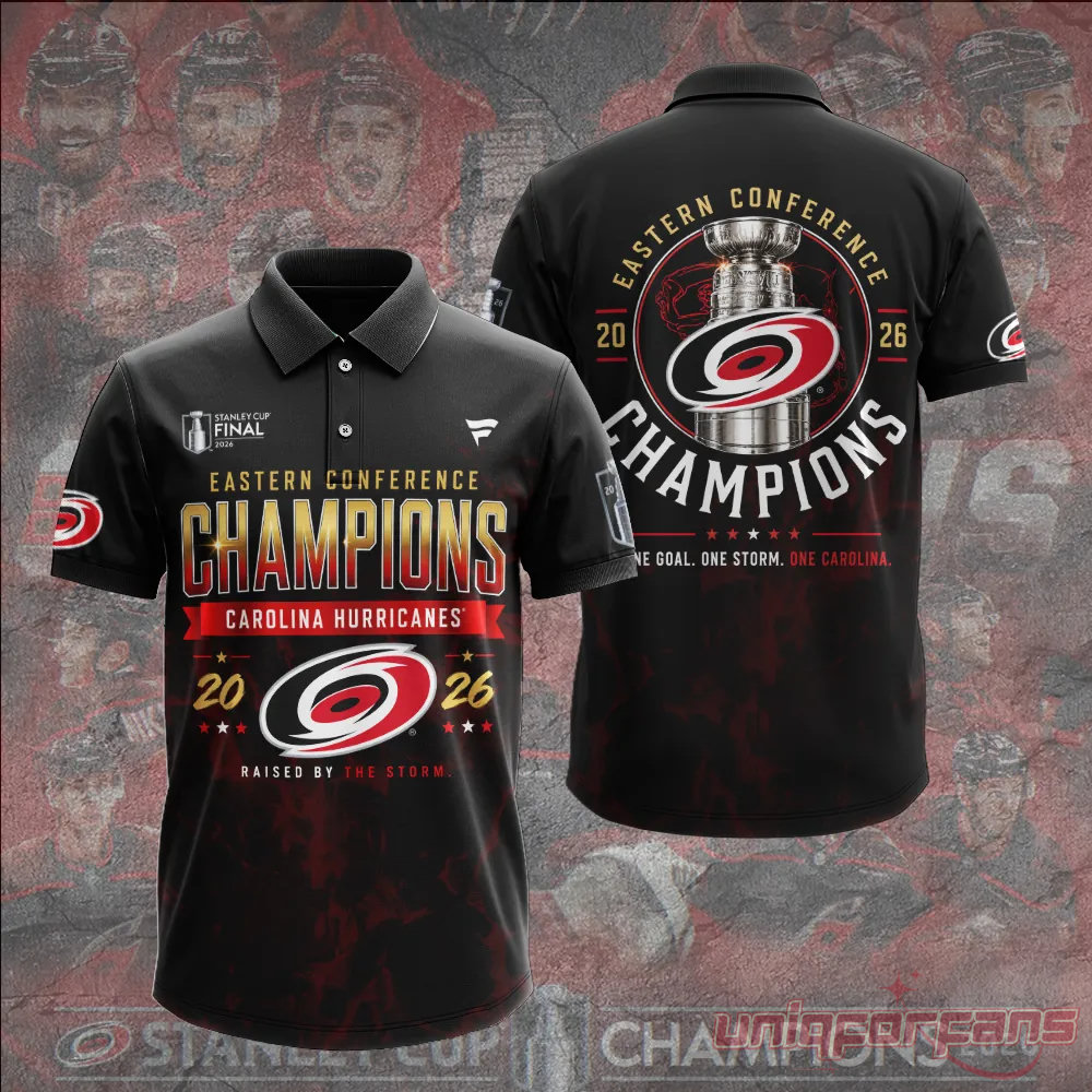 Carolina Hurricanes 2026 Stanley Cup Champions Limited Edition Black Polo Shirt Carolina Hurricanes 2026 Stanley Cup Champions Limited Edition Black Polo Shirt