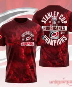 Carolina Hurricanes 2026 Stanley Cup Champions Limited Edition Premium 3D T-Shirt