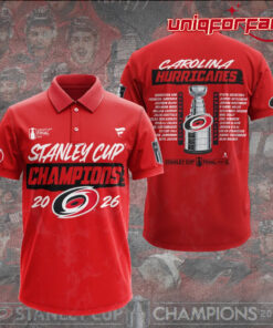 Carolina Hurricanes 2026 Stanley Cup Champions Limited Edition Red Polo Shirt Carolina Hurricanes 2026 Stanley Cup Champions Limited Edition Red Polo Shirt