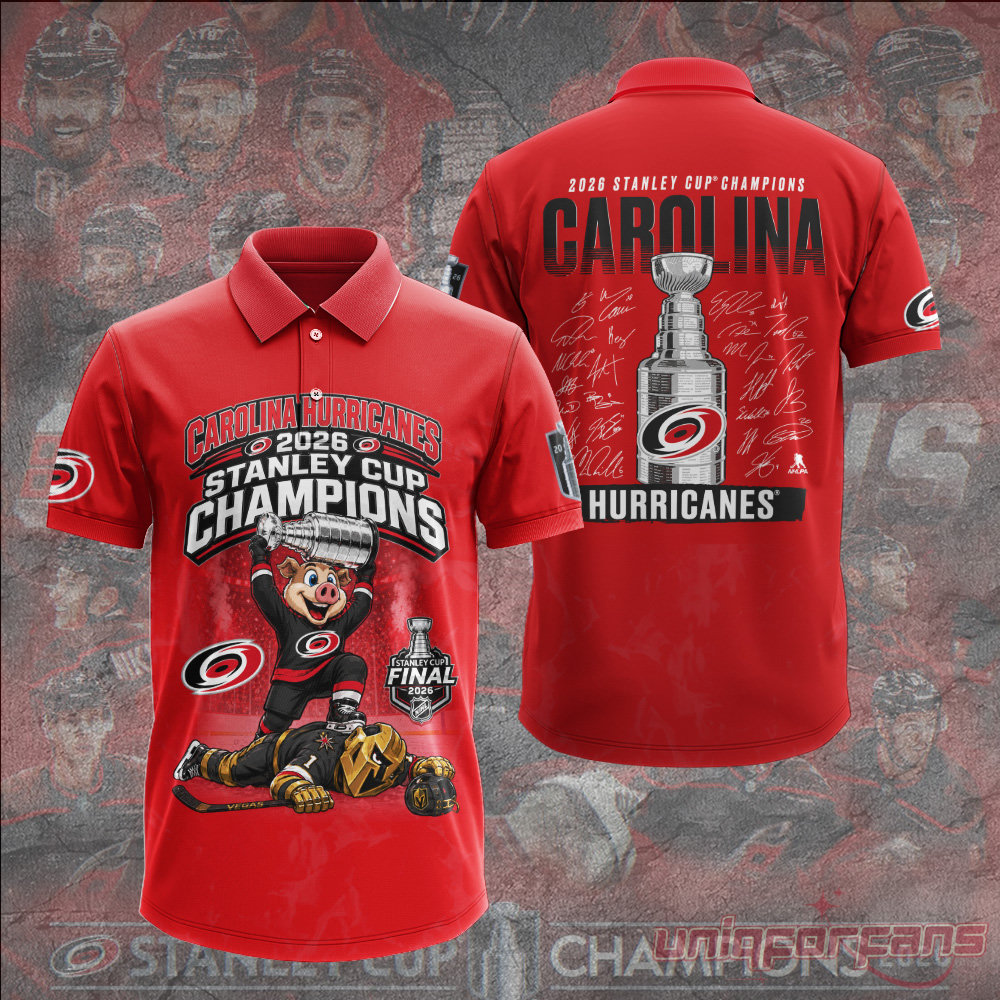 Carolina Hurricanes 2026 Stanley Cup Champions Limited Edition Red Polo Shirt Carolina Hurricanes 2026 Stanley Cup Champions Limited Edition Red Polo Shirt