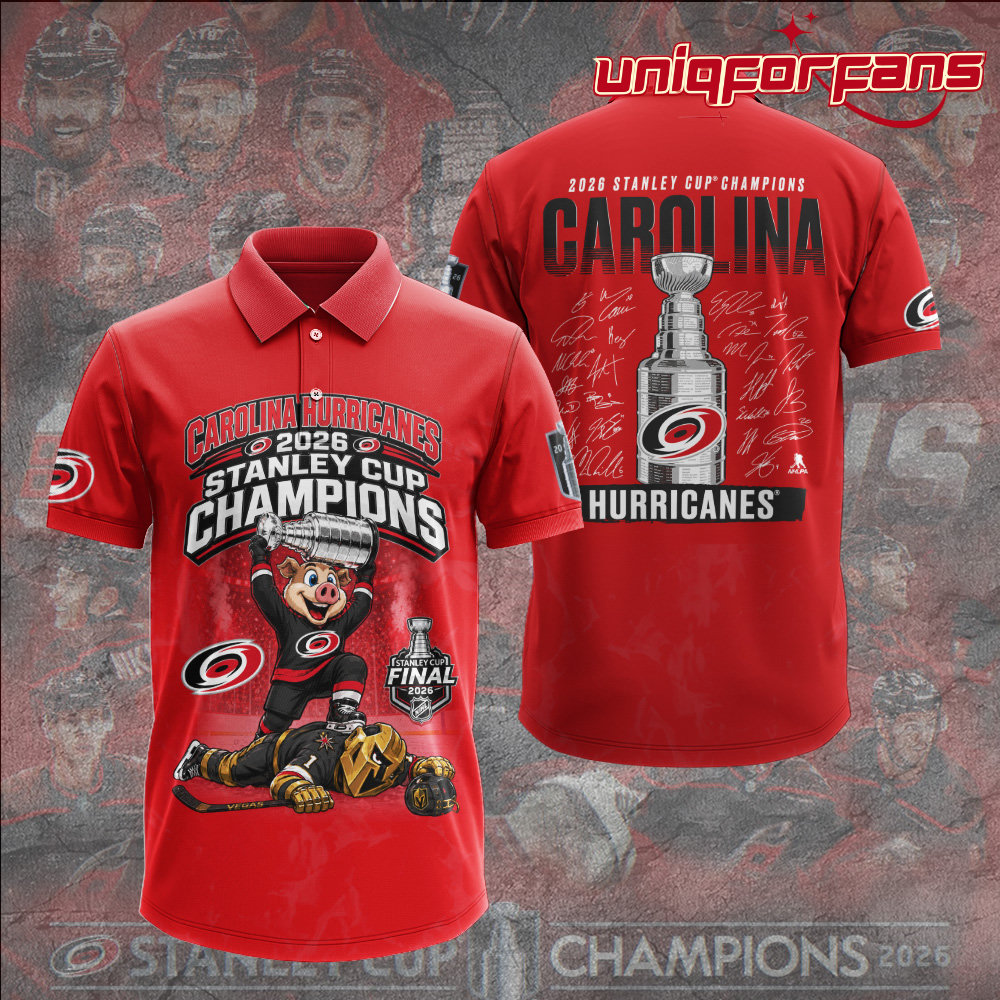 Carolina Hurricanes 2026 Stanley Cup Champions Limited Edition Red Polo Shirt Carolina Hurricanes 2026 Stanley Cup Champions Limited Edition Red Polo Shirt