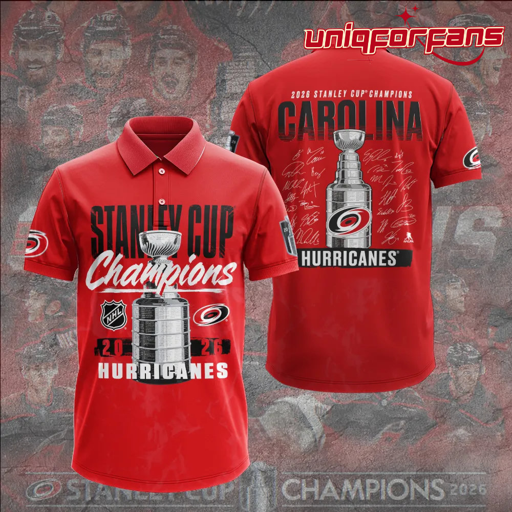 Carolina Hurricanes 2026 Stanley Cup Champions Limited Edition Red Polo Shirt Carolina Hurricanes 2026 Stanley Cup Champions Limited Edition Red Polo Shirt