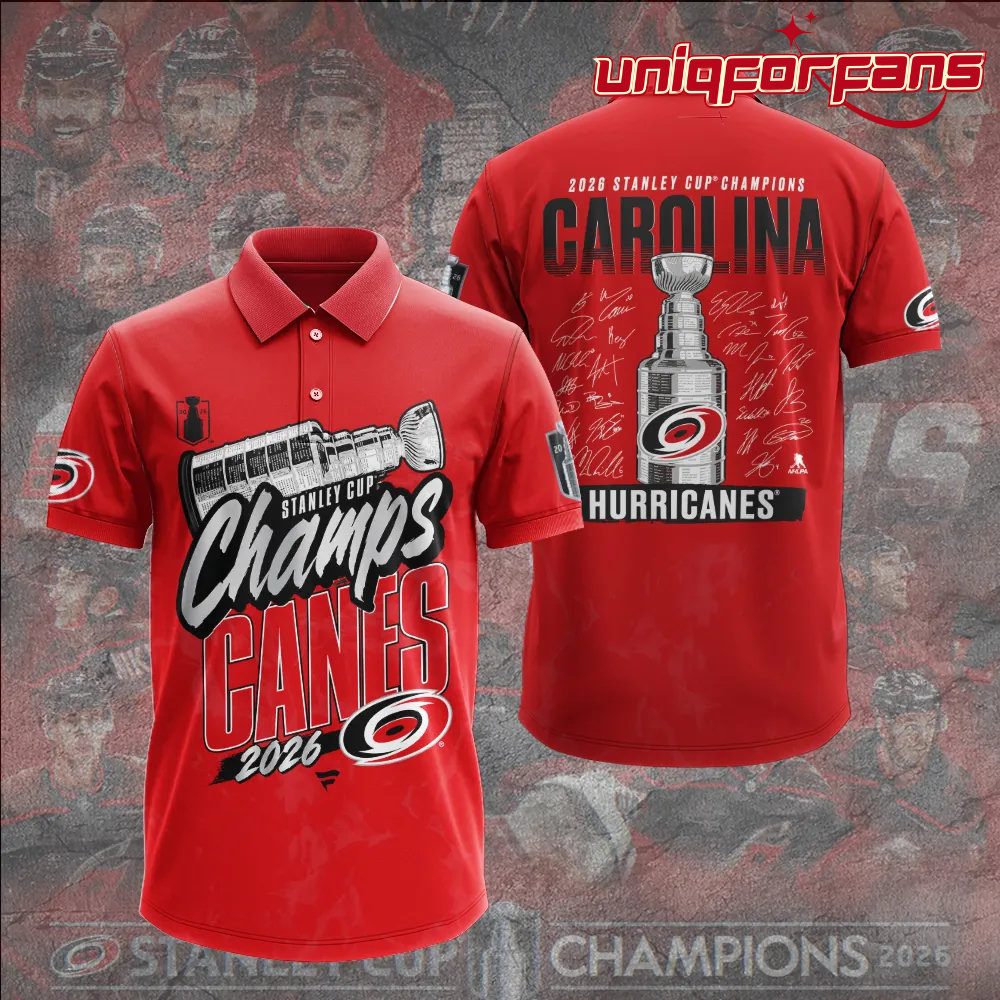 Carolina Hurricanes 2026 Stanley Cup Champions Limited Edition Red Polo Shirt Carolina Hurricanes 2026 Stanley Cup Champions Limited Edition Red Polo Shirt