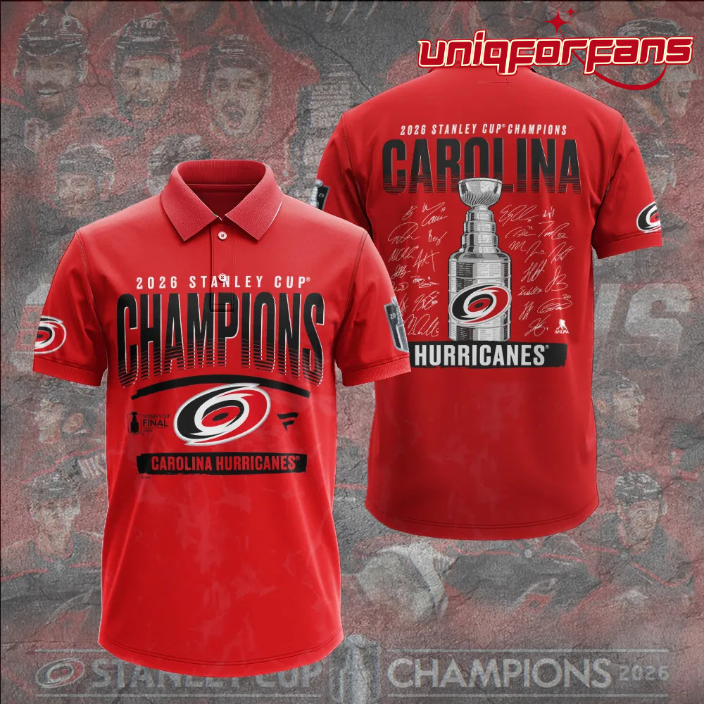 Carolina Hurricanes 2026 Stanley Cup Champions Limited Edition Red Polo Shirt Carolina Hurricanes 2026 Stanley Cup Champions Limited Edition Red Polo Shirt