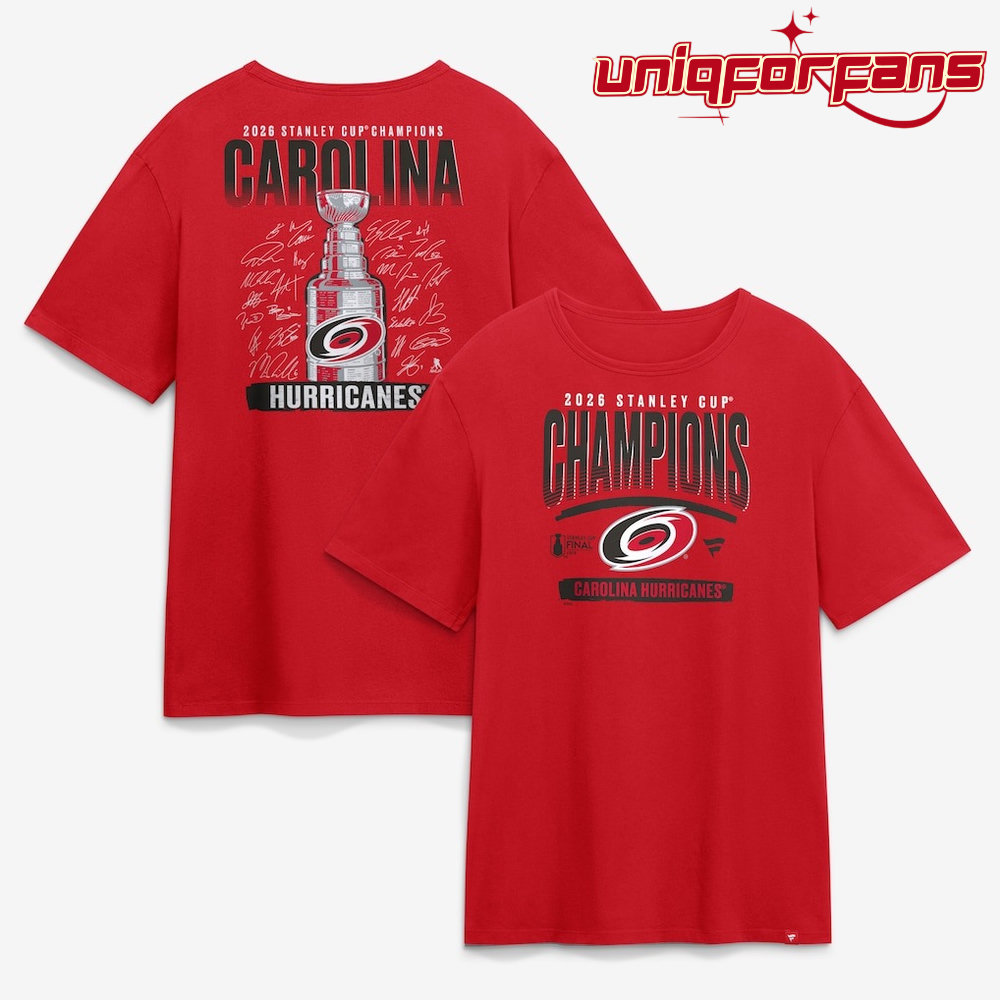 Carolina Hurricanes 2026 Stanley Cup Champions Limited Locker Room 3D T-Shirt Carolina Hurricanes 2026 Stanley Cup Champions Limited Locker Room 3D T-Shirt