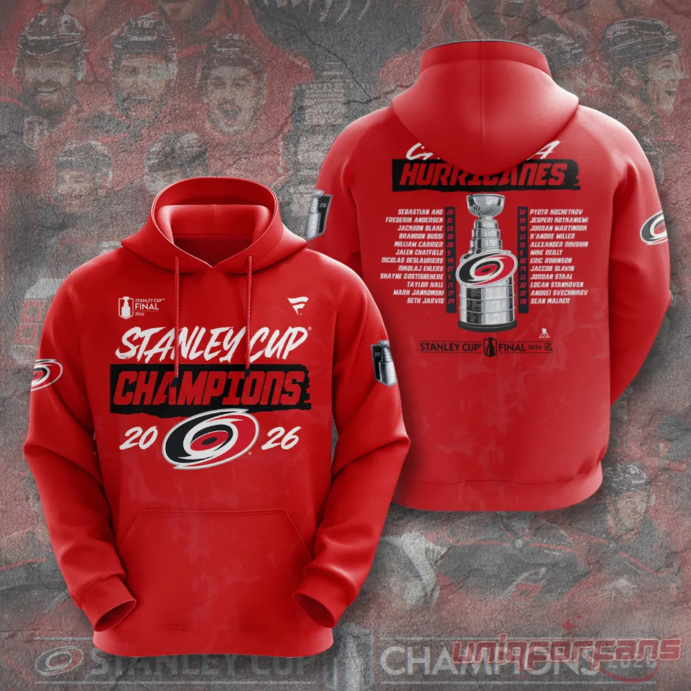 Carolina Hurricanes 2026 Stanley Cup Champions Red Edition Hoodie Carolina Hurricanes 2026 Stanley Cup Champions Red Edition Hoodie