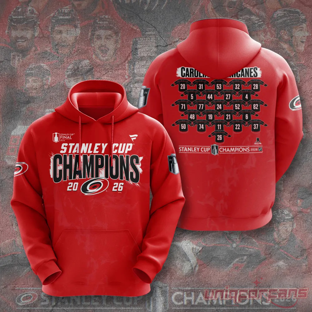 Carolina Hurricanes 2026 Stanley Cup Champions Red Edition Hoodie Carolina Hurricanes 2026 Stanley Cup Champions Red Edition Hoodie