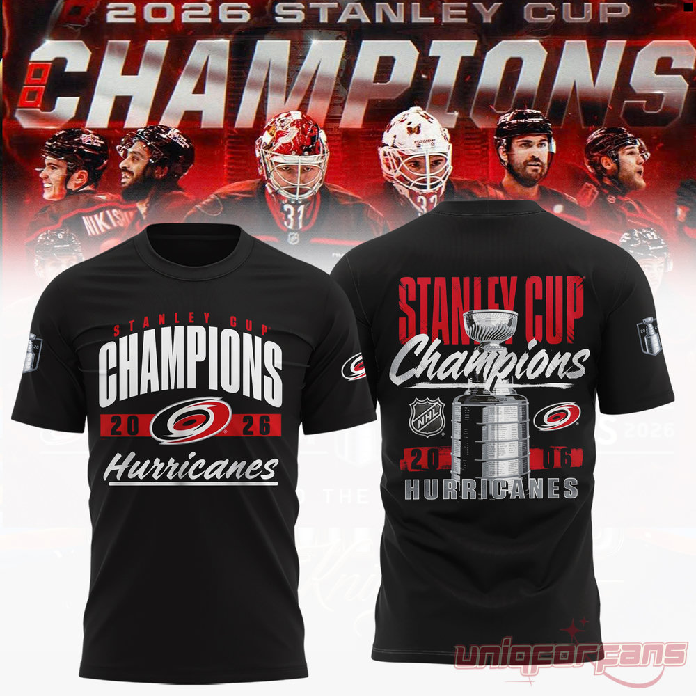 Carolina Hurricanes Stanley Cup Champions 2026 Limited Edition 3D T-Shirt Carolina Hurricanes Stanley Cup Champions 2026 Limited Edition 3D T-Shirt