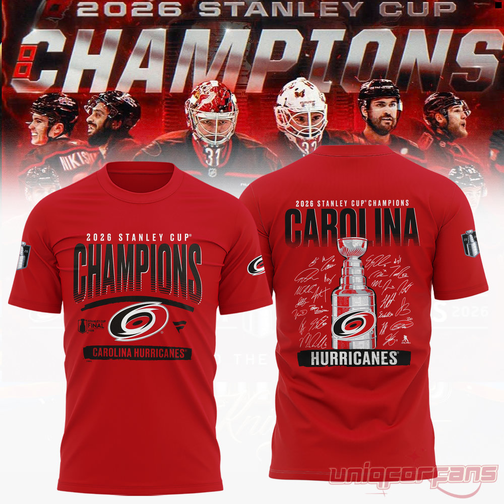 Carolina Hurricanes Stanley Cup Champions 2026 Limited Edition 3D T-Shirt Carolina Hurricanes Stanley Cup Champions 2026 Limited Edition 3D T-Shirt