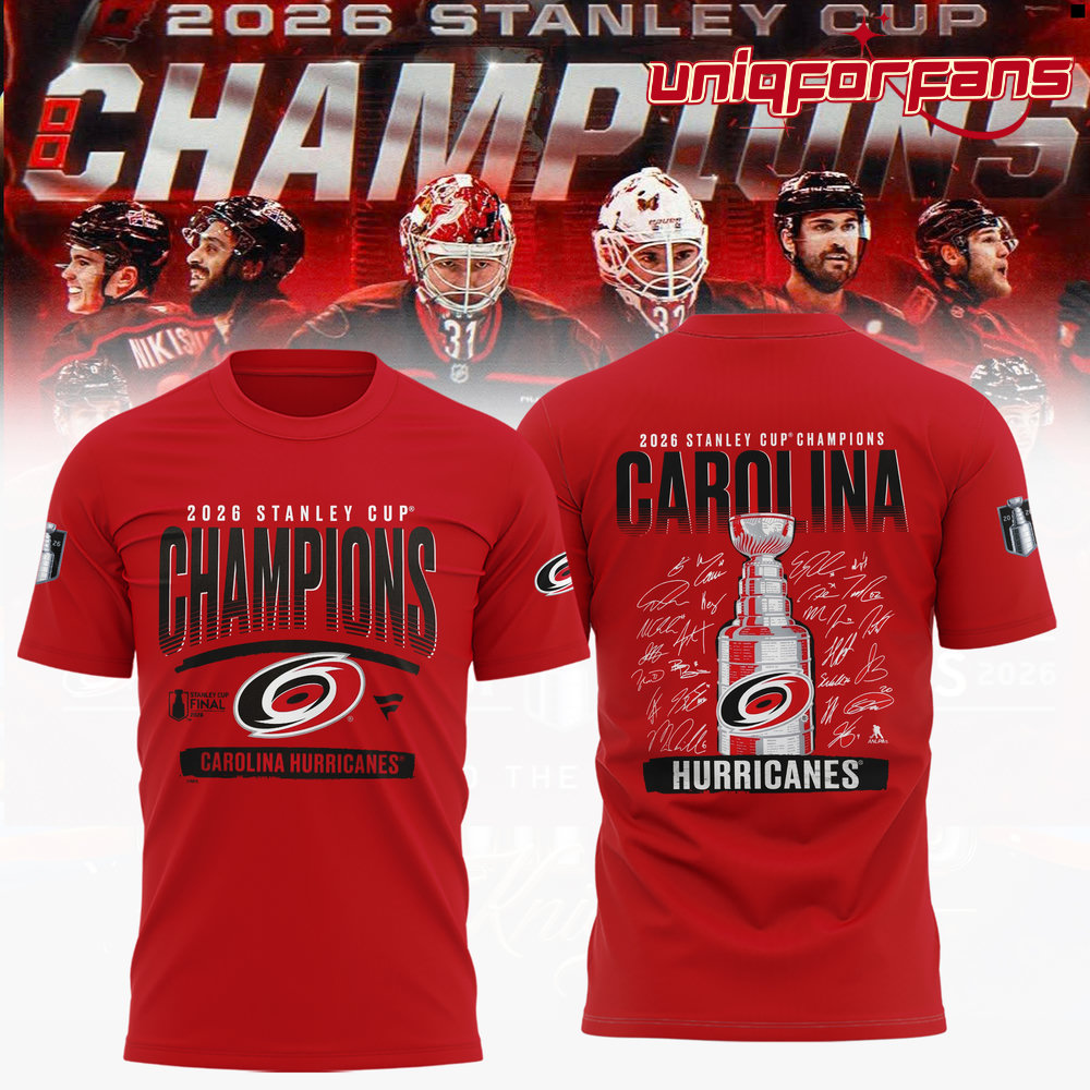 Carolina Hurricanes Stanley Cup Champions 2026 Limited Edition 3D T-Shirt Carolina Hurricanes Stanley Cup Champions 2026 Limited Edition 3D T-Shirt