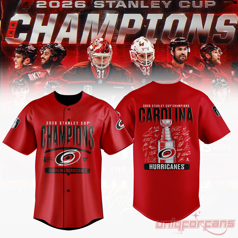 Carolina Hurricanes Stanley Cup Champions 2026 Limited Edition Baseball Jersey Carolina Hurricanes Stanley Cup Champions 2026 Limited Edition Baseball Jersey