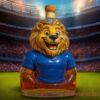Chelsea FC Blue Lion Whiskey Bottle finished with a traditional light wood cork stopper