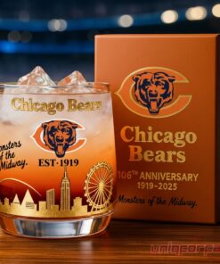 Chicago Bears 106th Anniversary Whiskey Glass