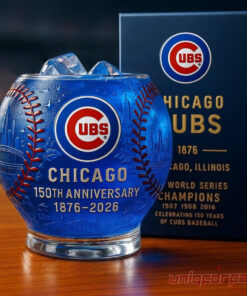 Chicago Cubs 150th Anniversary Whiskey Glass