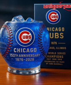Chicago Cubs 150th Anniversary Whiskey Glass