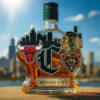 Chicago Sport Teams Windy City Limited Edition Whiskey Bottle with a dark green ribbed screw cap closure