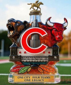 Chicago Sports Teams “One City Four Teams One Legacy” Limited Edition Whiskey Bottle