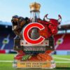 Chicago Sports Teams One City Four Teams One Legacy Limited Edition Whiskey Bottle topped with an ornate golden crown