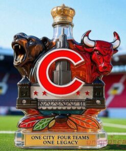Chicago Sports Teams “One City Four Teams One Legacy” Limited Edition Whiskey Bottle