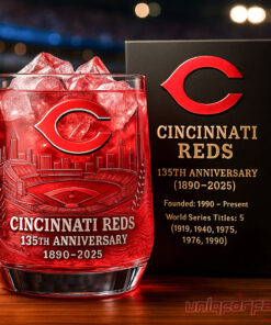 Cincinnati Reds 135th Anniversary Whiskey Glass