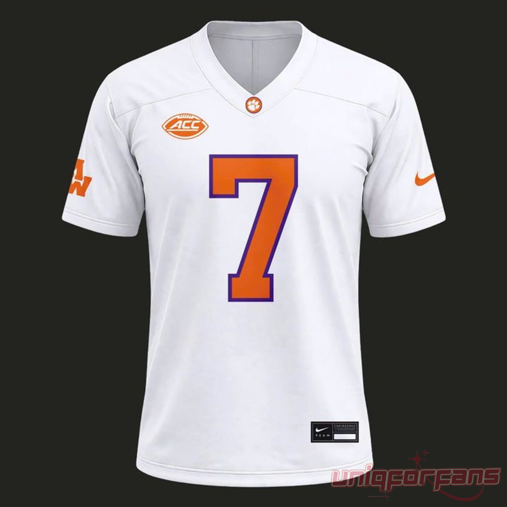 Clemson Tigers x Morgan Wallen White 2026 Exclusive Football Jersey Clemson Tigers x Morgan Wallen White 2026 Exclusive Football Jersey