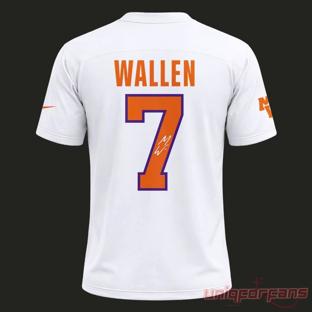 Clemson Tigers x Morgan Wallen White 2026 Exclusive Football Jersey Clemson Tigers x Morgan Wallen White 2026 Exclusive Football Jersey