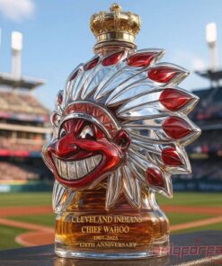 Cleveland Indians Chief Wahoo 124th Anniversary Whiskey Bottle
