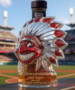 Cleveland Indians Chief Wahoo 124th Anniversary Whiskey Bottle