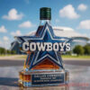 Dallas Cowboys 5x Super Bowl Champions Whiskey Bottle in a star shape featuring a simple dark green screw cap