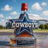 Dallas Cowboys 5x Super Bowl Champions Whiskey Bottle in a star shape sealed with a red wax style dipping cap