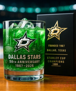 Dallas Stars 58th Anniversary Whiskey Glass